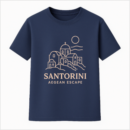 Camiseta Summer Vibes - SANTORINI BLACK OR BLUE