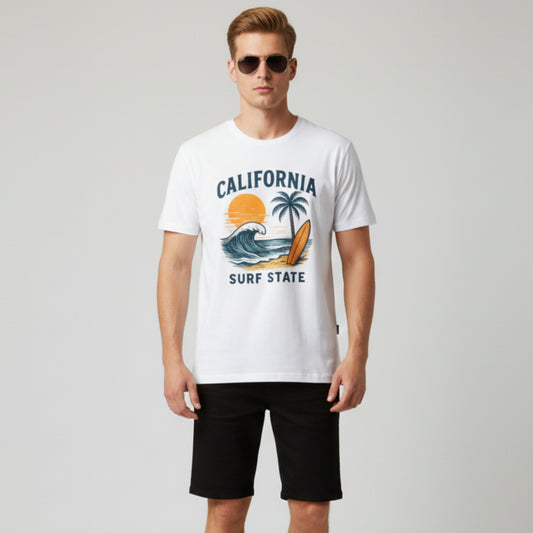 Camiseta Summer Vibes - CALIFORNIA SURF STATE WHITE