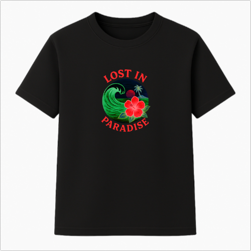 Camiseta Summer Vibes - LOST IN PARADISE NEON RED