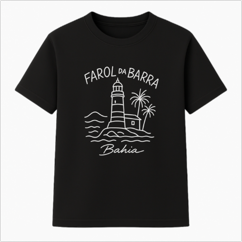 Camiseta Summer Vibes - FAROL DA BARRA BLACK OR BLUE
