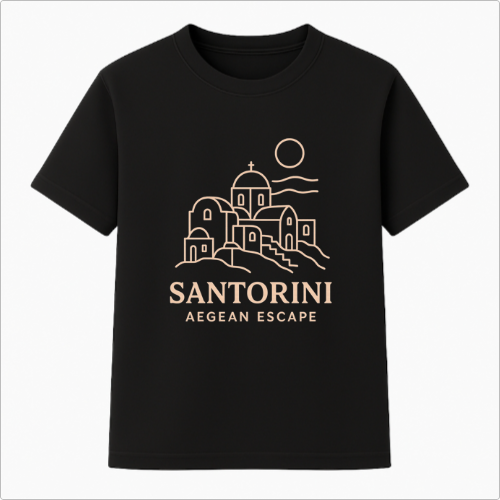 Camiseta Summer Vibes - SANTORINI BLACK OR BLUE