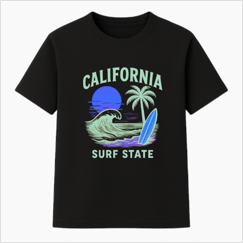 Camiseta Summer Vibes - CALIFORNIA SURF STATE GREEN