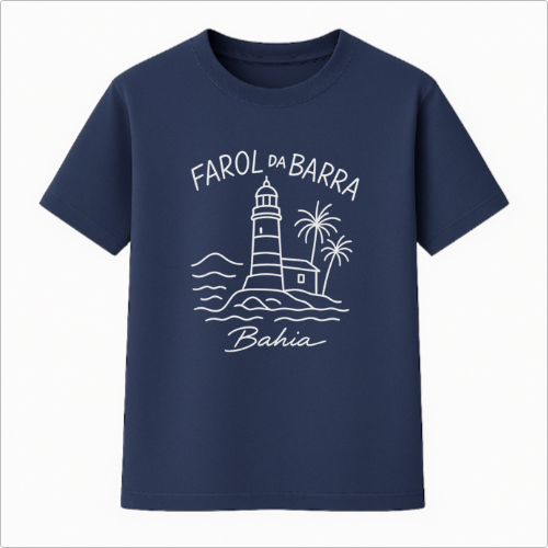 Camiseta Summer Vibes - FAROL DA BARRA BLACK OR BLUE