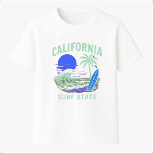 Camiseta Summer Vibes - CALIFORNIA SURF STATE GREEN