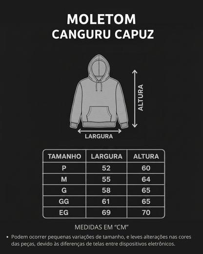 MOLETOM CANGURU CAPUZ - BIG BLACK VINCI