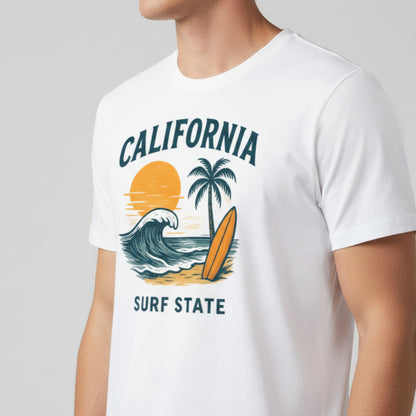 Camiseta Summer Vibes - CALIFORNIA SURF STATE WHITE
