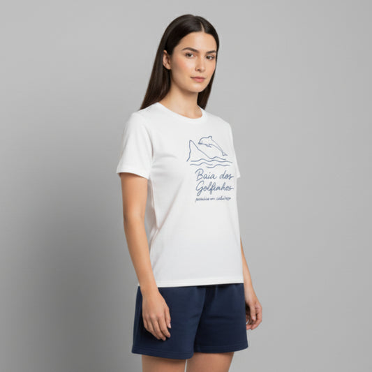 Camiseta Summer Vibes - BAÍA DOS GOLFINHOS WHITE