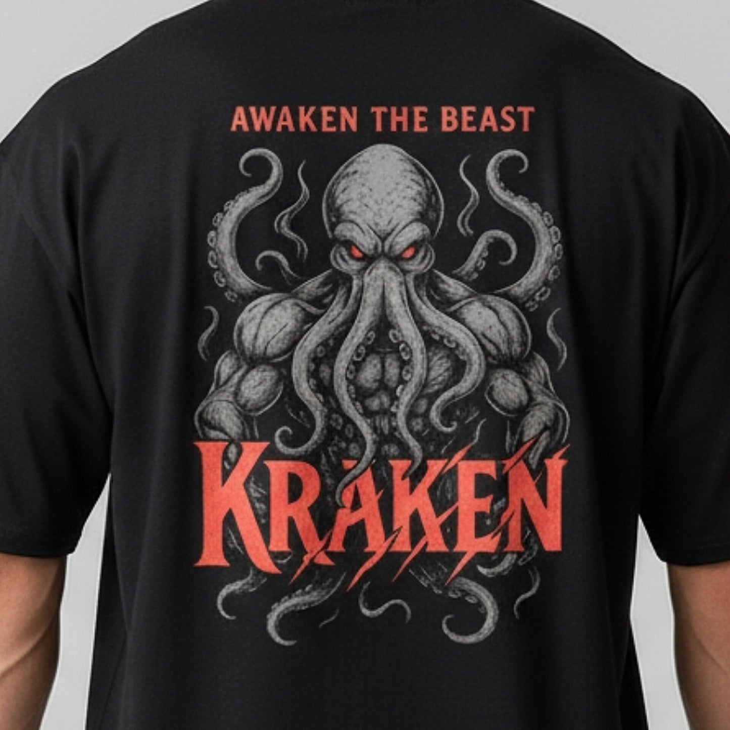 OVERSIZED - KRAKEN SILVER RED