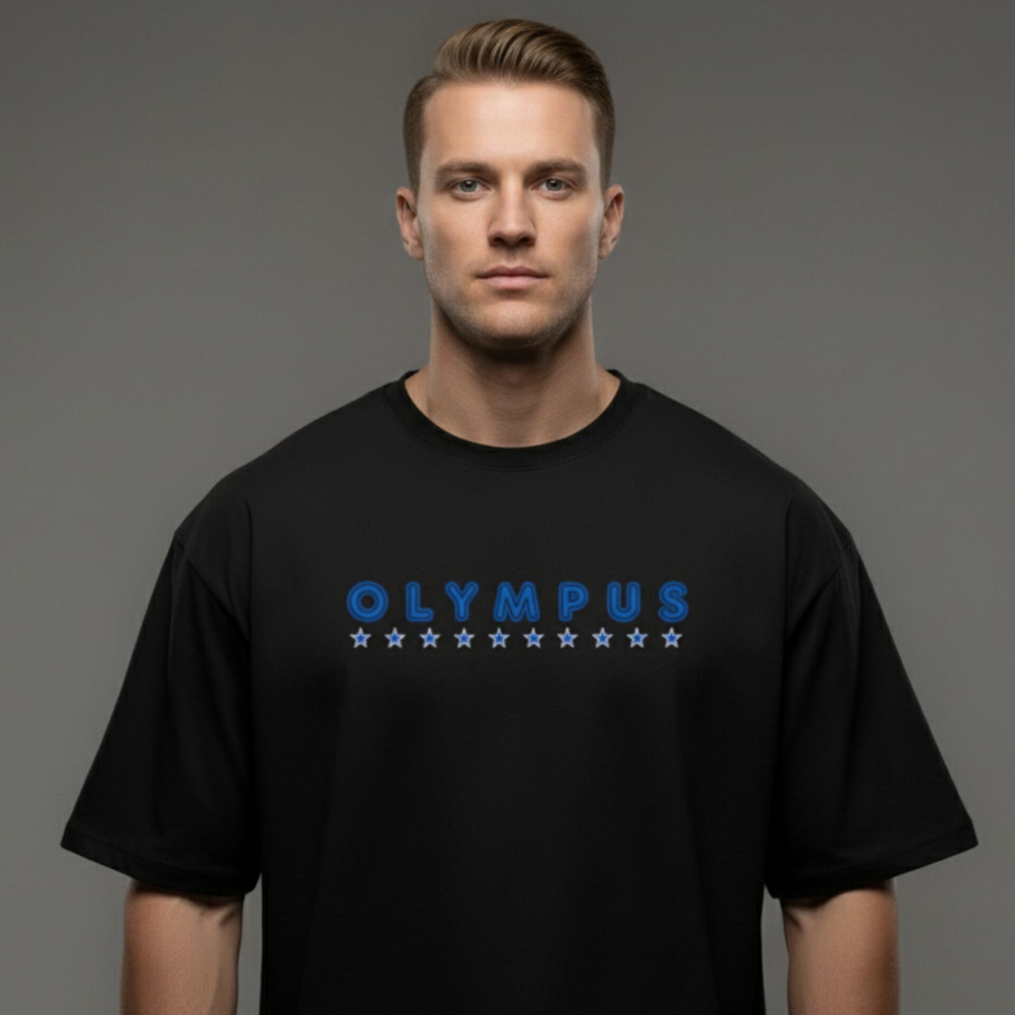 OVERSIZED - OLYMPUS STARS NEON BLUE