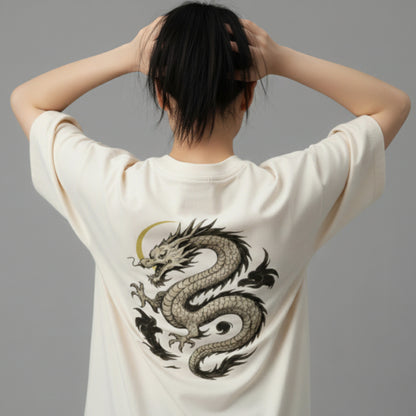 OVERSIZED - GOLD DRAGON OFF WHITE