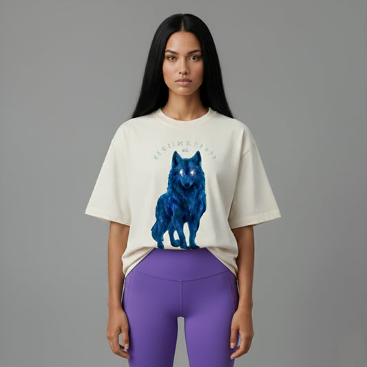 OVERSIZED - FRONT STARS WOLF