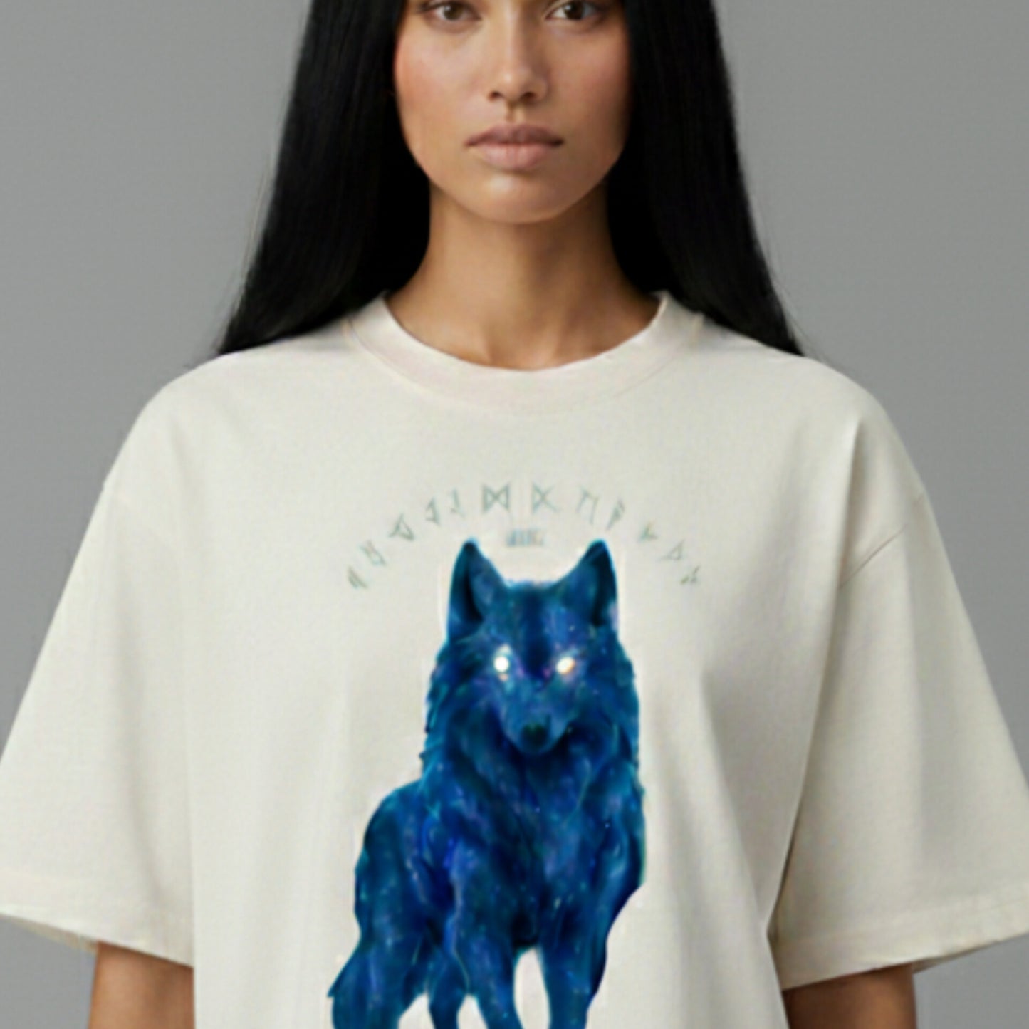 OVERSIZED - FRONT STARS WOLF